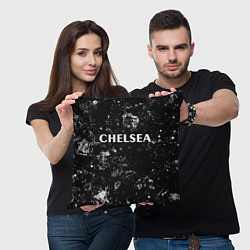Подушка квадратная Chelsea black ice, цвет: 3D-принт — фото 2