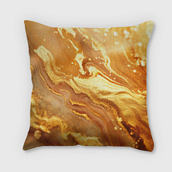Подушка квадратная Жидкое золото текстура, цвет: 3D-принт
