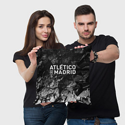 Подушка квадратная Atletico Madrid black graphite, цвет: 3D-принт — фото 2