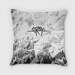 Подушка квадратная Stray white graphite, цвет: 3D-принт