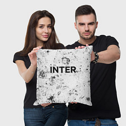 Подушка квадратная Inter dirty ice, цвет: 3D-принт — фото 2