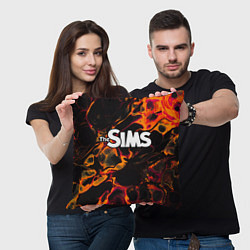 Подушка квадратная The Sims red lava, цвет: 3D-принт — фото 2