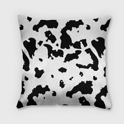 Подушка квадратная Черно белый пятнистый узор, цвет: 3D-принт