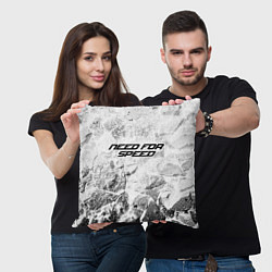 Подушка квадратная Need for Speed white graphite, цвет: 3D-принт — фото 2