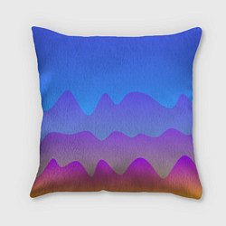 Подушка квадратная Волнистые линии с эффектом, цвет: 3D-принт