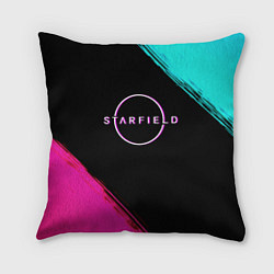 Подушка квадратная Starfield neon, цвет: 3D-принт