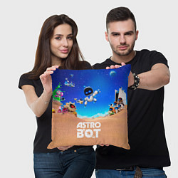 Подушка квадратная Astro bot персонажи, цвет: 3D-принт — фото 2