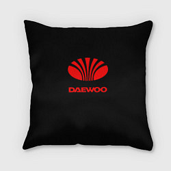 Подушка квадратная Daewoo red logo, цвет: 3D-принт