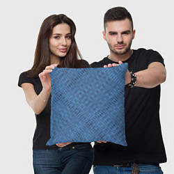 Подушка квадратная Тёмно-голубой текстурированный, цвет: 3D-принт — фото 2