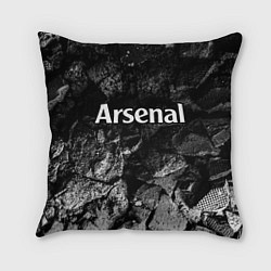 Подушка квадратная Arsenal black graphite, цвет: 3D-принт