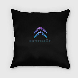 Подушка квадратная Citroen logo neon, цвет: 3D-принт