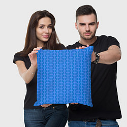 Подушка квадратная Голубой паттерн цепочки, цвет: 3D-принт — фото 2