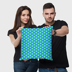 Подушка квадратная Паттерн голубые звездочки, цвет: 3D-принт — фото 2