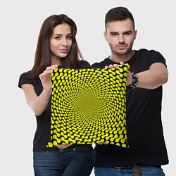 Подушка квадратная Ядовитая геометрическая иллюзия, цвет: 3D-принт — фото 2