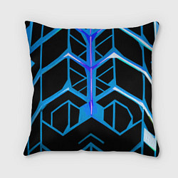Подушка квадратная Blue lines on a black background, цвет: 3D-принт