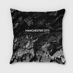 Подушка квадратная Manchester City black graphite, цвет: 3D-принт