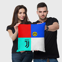 Подушка квадратная Juventus x Borussia, цвет: 3D-принт — фото 2