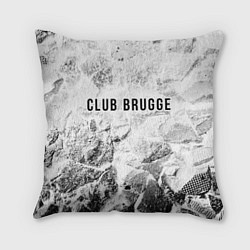 Подушка квадратная Club Brugge white graphite, цвет: 3D-принт