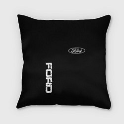 Подушка квадратная Ford logo white steel, цвет: 3D-принт