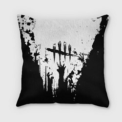 Подушка квадратная Dead by daylight horror краски, цвет: 3D-принт