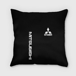 Подушка квадратная Mitsubishi logo white auto, цвет: 3D-принт