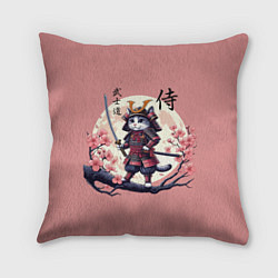Подушка квадратная Kitten samurai - bushido ai art, цвет: 3D-принт