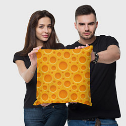 Подушка квадратная Желтый пластиковый узор, цвет: 3D-принт — фото 2