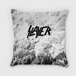 Подушка квадратная Slayer white graphite, цвет: 3D-принт