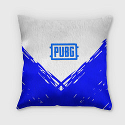 Подушка квадратная PUBG синие краски, цвет: 3D-принт