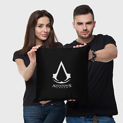 Подушка квадратная Assassins Creed logo game, цвет: 3D-принт — фото 2