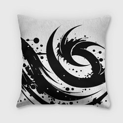 Подушка квадратная Ai art black and white abstraction, цвет: 3D-принт