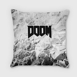 Подушка квадратная Doom white graphite, цвет: 3D-принт