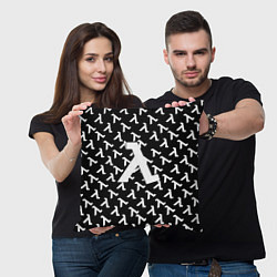 Подушка квадратная Half liife logo pattern, цвет: 3D-принт — фото 2