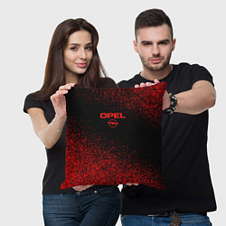 Подушка квадратная Opel чёрно-красный, цвет: 3D-принт — фото 2