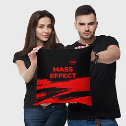 Подушка квадратная Mass Effect - red gradient посередине, цвет: 3D-принт — фото 2