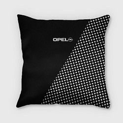 Подушка квадратная Opel эмблема чёрно-белый, цвет: 3D-принт