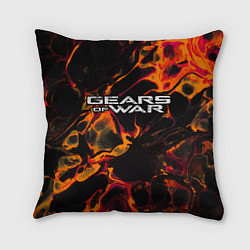 Подушка квадратная Gears of War red lava, цвет: 3D-принт