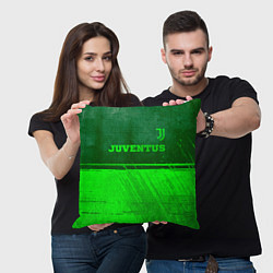 Подушка квадратная Juventus - green gradient посередине, цвет: 3D-принт — фото 2