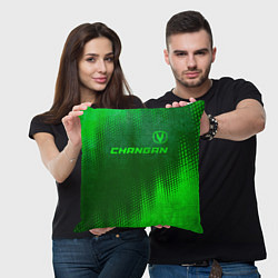 Подушка квадратная Changan - green gradient посередине, цвет: 3D-принт — фото 2