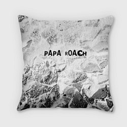 Подушка квадратная Papa Roach white graphite, цвет: 3D-принт