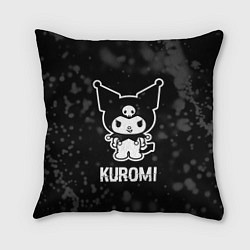 Подушка квадратная Kuromi glitch на темном фоне, цвет: 3D-принт