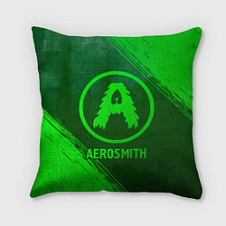 Подушка квадратная Aerosmith - green gradient, цвет: 3D-принт