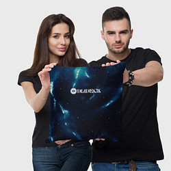 Подушка квадратная Deadlock logo синие молнии, цвет: 3D-принт — фото 2