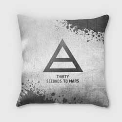 Подушка квадратная Thirty Seconds to Mars - white gradient, цвет: 3D-принт