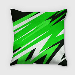 Подушка квадратная Geometry stripes green, цвет: 3D-принт