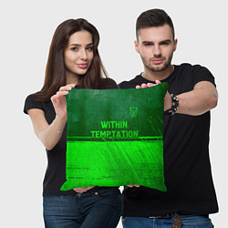 Подушка квадратная Within Temptation - green gradient посередине, цвет: 3D-принт — фото 2