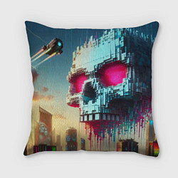 Подушка квадратная Cool pixel skull - ai art fantasy, цвет: 3D-принт