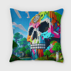 Подушка квадратная Minecraft skull - ai art fantasy, цвет: 3D-принт