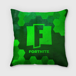 Подушка квадратная Fortnite - green gradient, цвет: 3D-принт