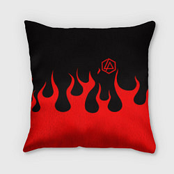 Подушка квадратная Linkin park logo fire, цвет: 3D-принт